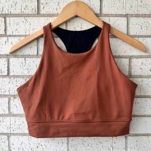 Varley High Neck Sports Bra in Rust